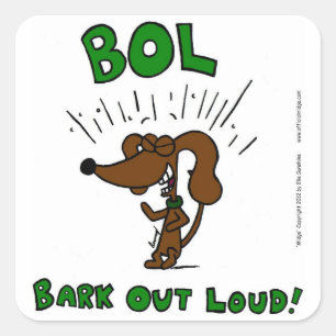 Adesivo Quadrado Midge "BOL: LATIDO OUT LOUD" Stickers - Conjunto d