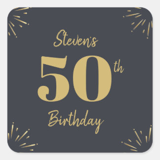 Adesivo Quadrado Midnight Gold Milestone