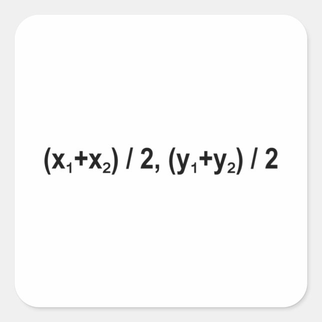 Adesivo Quadrado Midpoint Formula Math Mathematical Physics (Frente)