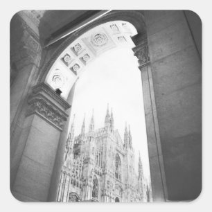 Adesivo Quadrado Milão Itália, Galleria Vista do Duomo