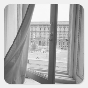 Adesivo Quadrado Milão Itália, Vista da Janela da Ópera La Scala