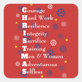 Adesivo Quadrado Militar de Natal Personalizável