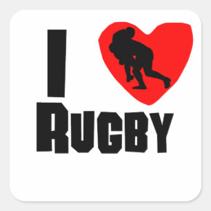 Adesivo Quadrado Mim rugby do coração