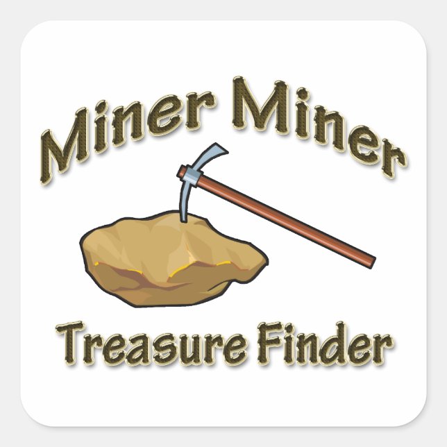 Adesivo Quadrado Miner Miner Treasure Inder (Frente)