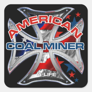 ADESIVO QUADRADO MINERADOR DE CARVÃO AMERICANO