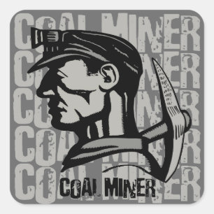 ADESIVO QUADRADO MINERADOR DE CARVÃO ANTIGO