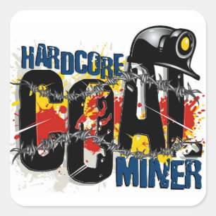 ADESIVO QUADRADO MINERADOR DE CARVÃO HARDCORE