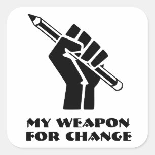 Adesivo Quadrado Minha Arma Para Mudar