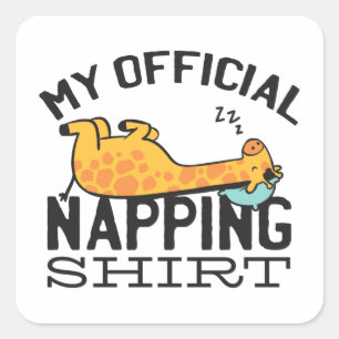 Adesivo Quadrado Minha camisa oficial de dormir - Girafa preguiços
