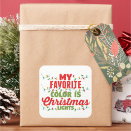 Adesivo Quadrado Minha Cor Favorita É Luzes De Natal