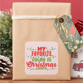 Adesivo Quadrado Minha Cor Favorita É Luzes De Natal