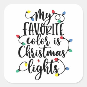 Adesivo Quadrado Minha Cor Favorita é Luzes de Natal Papai Noel