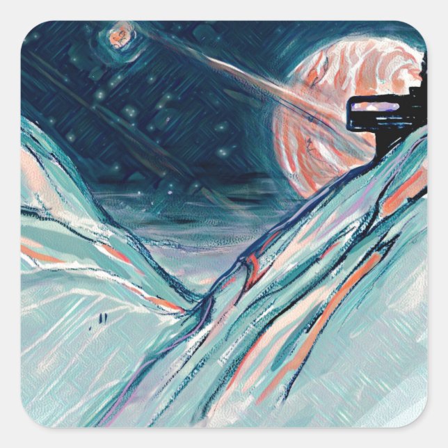 Adesivo Quadrado Minha futura casa no espaço (Frente)