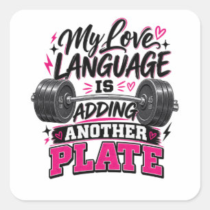 Adesivo Quadrado Minha Linguagem do Amor é Adicionar Mais um Disco
