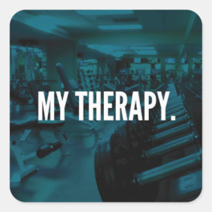 Adesivo Quadrado MINHA TERAPÊUTICA - Motivação do Workout de Constr
