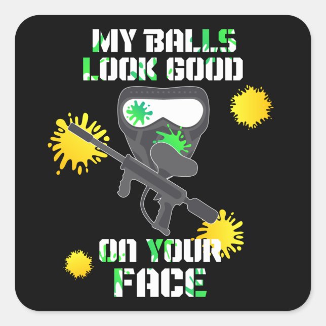 Adesivo Quadrado minhas bolas estão bem na sua cara (Frente)