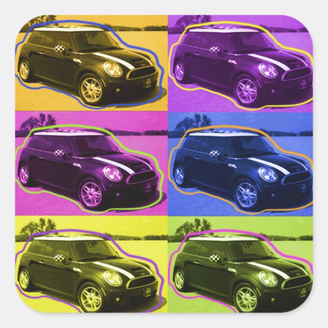 ADESIVO QUADRADO MINI COOPER POP STICKER (Frente)