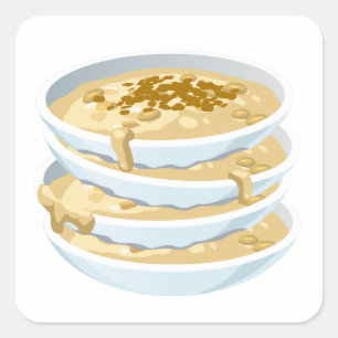 Adesivo Quadrado Miniaplicativo de Comida com falha