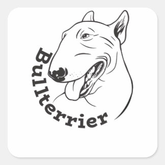 Adesivo Quadrado Miniatura Bull Terrier Bully Gift