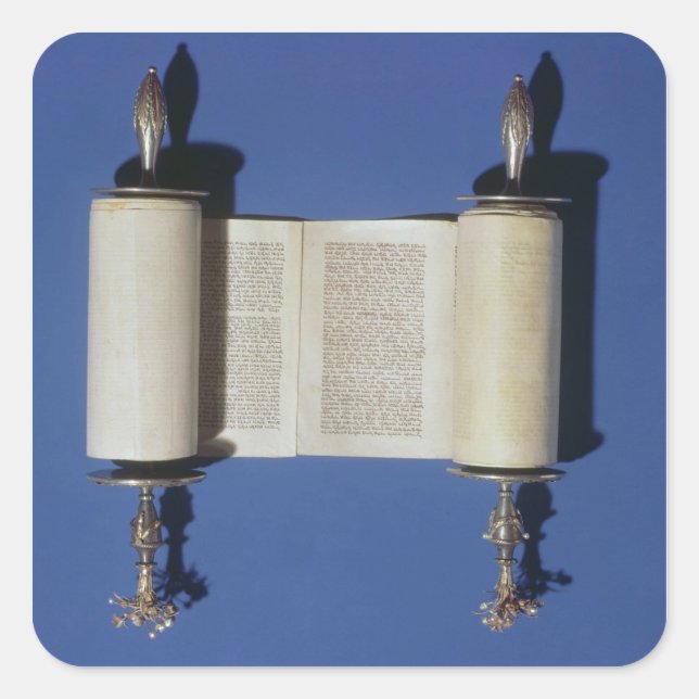 Adesivo Quadrado Miniatura Torah Scroll, 1765 (Frente)
