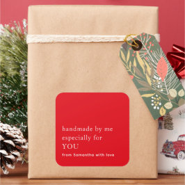 Adesivo Quadrado Mínima Feita À Mão Especialmente Para Você Branco