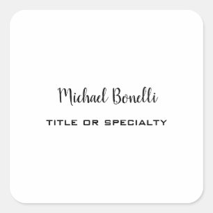 Adesivo Quadrado Mínima profissional moderna, preto