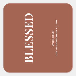 Adesivo Quadrado Minimal BLESSED | Terracotta Holiday