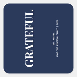 Adesivo Quadrado Minimal GRATEFUL | Navy Blue Holiday