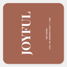 Adesivo Quadrado Minimal JOYFUL | Terracotta Holiday