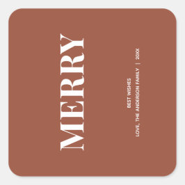 Adesivo Quadrado Minimal MERRY | Terracota de Férias