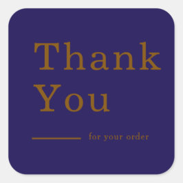 Adesivo Quadrado Minimal Navy Blue Custom Thank You Business Square