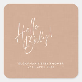 Adesivo Quadrado Minimal Neutral Modern Baby Shower