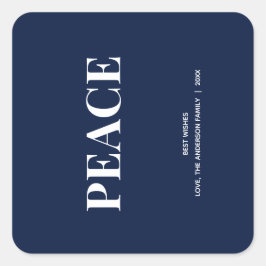 Adesivo Quadrado Minimal PAZ | Azul Marinho de Férias