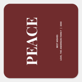 Adesivo Quadrado Minimal PAZ | Deep Red Holiday