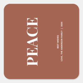 Adesivo Quadrado Minimal PEACE | Terracotta Holiday
