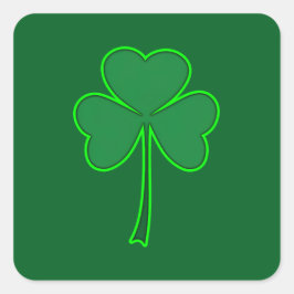 Adesivo Quadrado Minimal Shamrock St Patrick’s Day - Autocolante