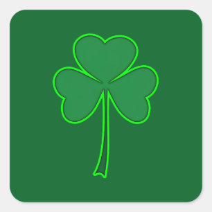 Adesivo Quadrado Minimal Shamrock St Patrick’s Day - Autocolante