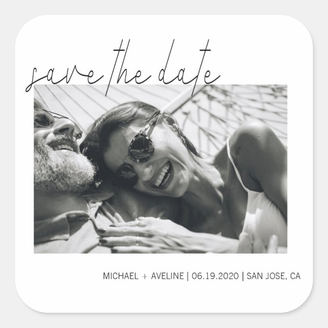 Adesivo Quadrado Minimalismo Elegante ⎥ Foto Para Salvar O Vinheta  (Frente)