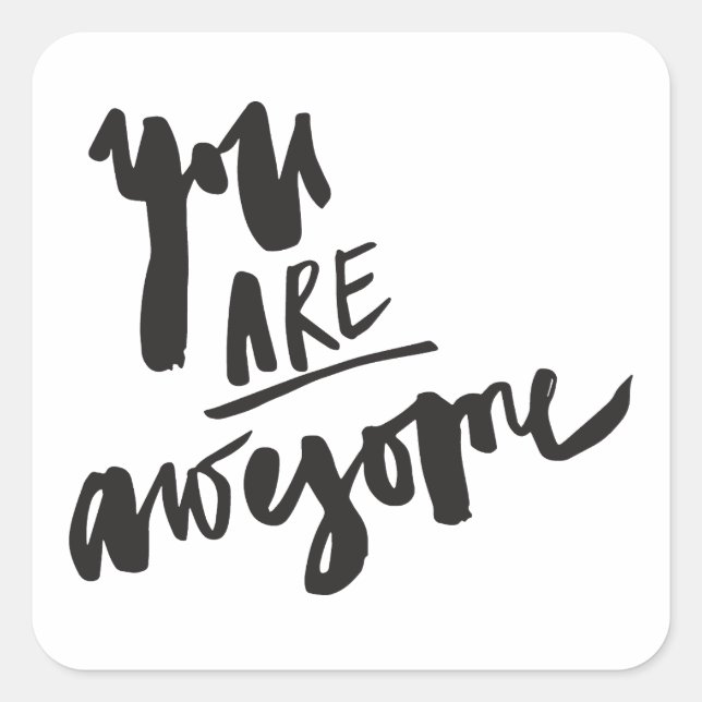 Adesivo Quadrado Minimalist Awesome Quote (Frente)