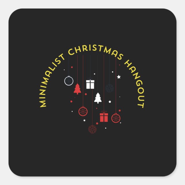 Adesivo Quadrado 'Minimalist Christmas Hangout (Frente)