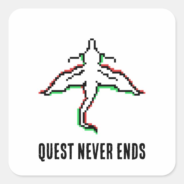 Adesivo Quadrado Minimalist Fantasy Dragon Art (Frente)