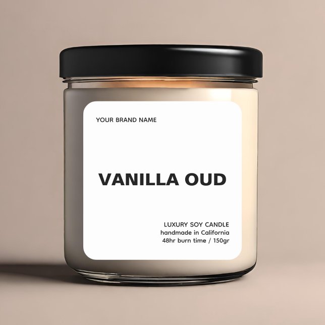 Adesivo Quadrado Minimalist modern white luxury candle  (Criador carregado)