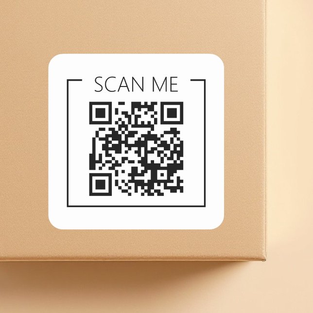 Adesivo Quadrado Minimalist QR Code Scan Me Business (Criador carregado)