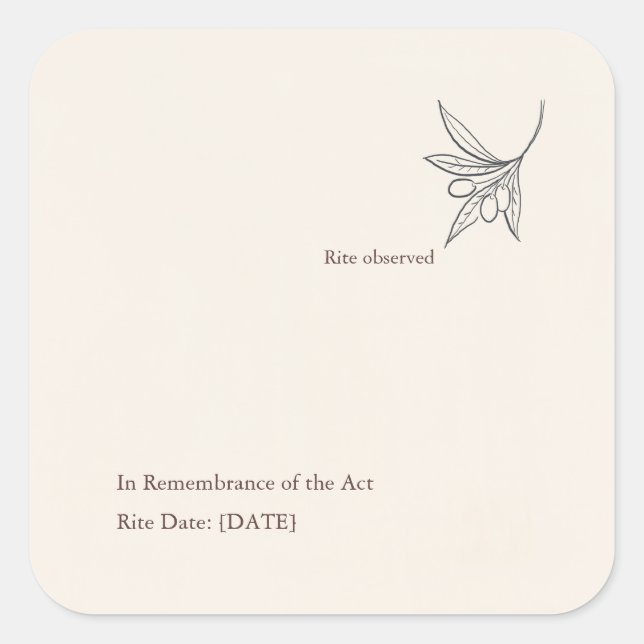 Adesivo Quadrado Minimalist Religious Keepsake (Frente)