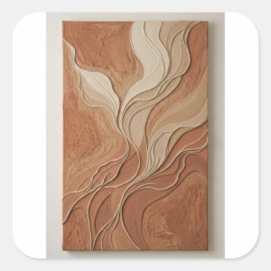Adesivo Quadrado Minimalist Terracotta Textured Plaster Wall Art