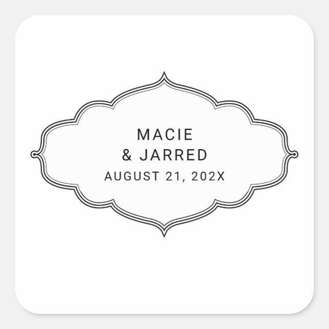 Adesivo Quadrado Minimalista Clássico Elegante Moderno (Frente)