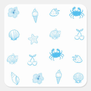 Adesivo Quadrado Minimalista da Praia Grega