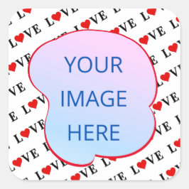 Adesivo Quadrado Minimalista de amor branco