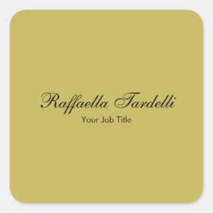 Adesivo Quadrado Minimalista personalizado nome cor dourada persona