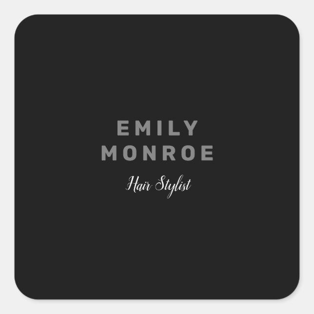 Adesivo Quadrado Minimalista preto e branco simples (Frente)